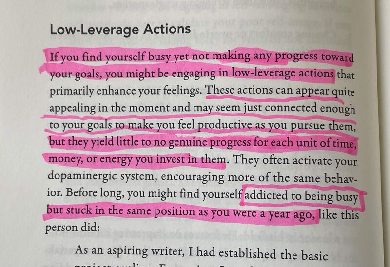 Low-Leverage Actions — highlighted passage from The Process by Mitesh Jani